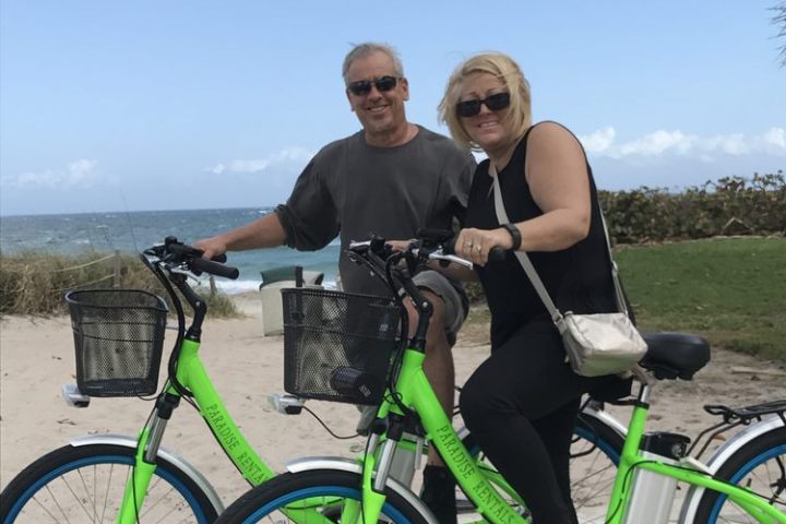 couple with bikes