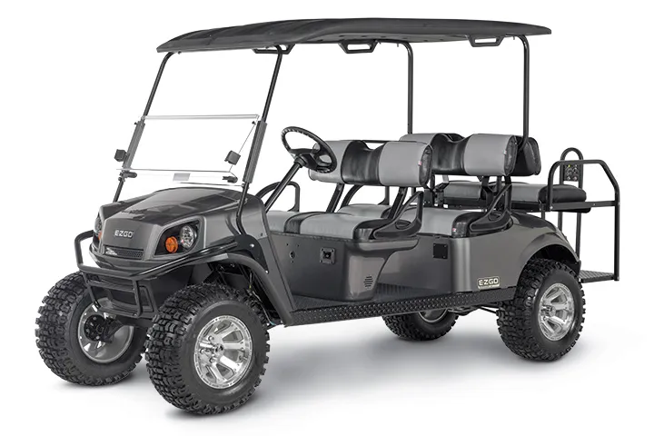 a car parked in front of a truck