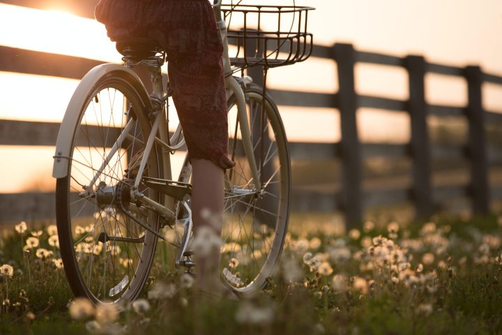 a close up of a bicycle